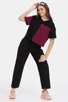 Rosaline Crop Length Loungewear Top - Black Beauty — thumbnail 4